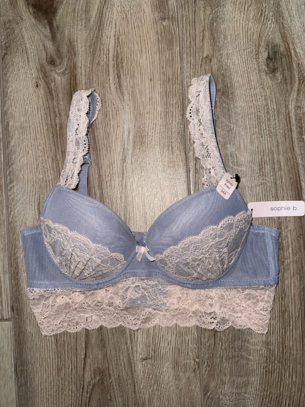 Sophie B Lightly Lined Lace Push-Up Bra - Size 34A